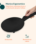 Padella Crepes Elettrica 700w con Rivestimento Antiaderente Facile Pulizia