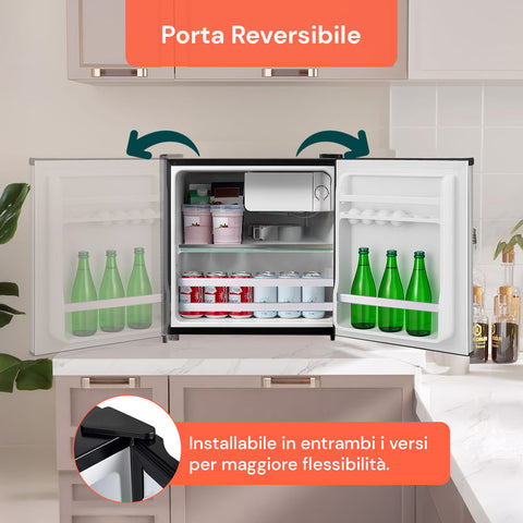 Porta reversibile con apertura fino a 74cm, installabile in entrambi i versi per maggiore flessibilità di posizionamento