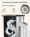 Montalatte Elettrico in Acciaio Inox con Interno Antiaderente e 4 Programmi