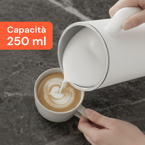 Montalatte Elettrico in Acciaio Inox con Interno Antiaderente e 4 Programmi