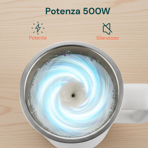 Montalatte Elettrico in Acciaio Inox con Interno Antiaderente e 4 Programmi