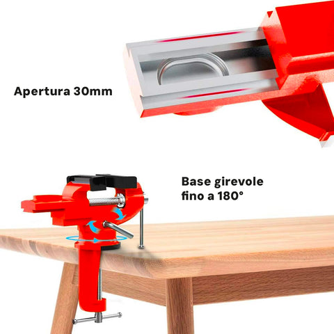 Morsa Da Banco Girevole In Acciaio 3cm