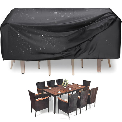 Ensemble Housse de Table Et 4 Chaises 165x140x90cm