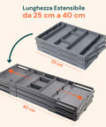 Organizer Cassetti 3 Livelli – Contenitore Modulabile Grigio Salvaspazio