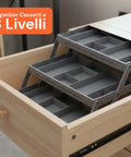 Organizer Cassetti 3 Livelli – Contenitore Modulabile Grigio Salvaspazio