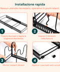 Organizer Portapentole Estensibile da 30 a 58cm per Utensili da Cucina