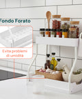 Organizer Estraibile Salvaspazio con Cestello e Ganci per Bagno o Cucina