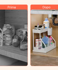 Organizer Estraibile Salvaspazio con Cestello e Ganci per Bagno o Cucina