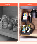 Organizer Estraibile Salvaspazio con Cestello e Ganci per Bagno o Cucina