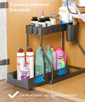 Organizer Estraibile Salvaspazio con Cestello e Ganci per Bagno o Cucina