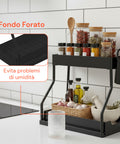 Organizer Estraibile Salvaspazio con Cestello e Ganci per Bagno o Cucina