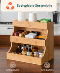 Organizer Multiuso in Legno di Bambù – 9 Scomparti con Design Stabile