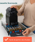 Dispenser Capsule Vetro e Metallo per Caffè Nespresso da 40 Posti Design Moderno