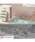 Organizer Gioielli Rotante a 360° con Cassetti, Ganci e Rivestimento in Velluto