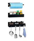 Set 3 Organizer Magnetico Cucina: Porta Spezie, Barattoli e Porta Rotolo Senza Fori