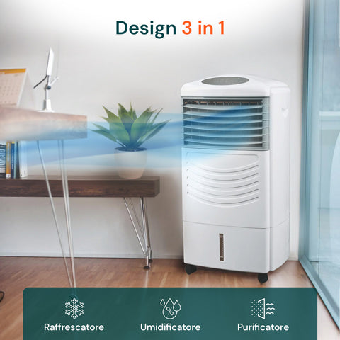 Raffrescatore Aria 3in1 11 Litri Con Umidificatore, Purificatore E Timer