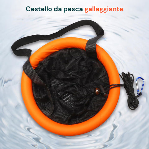 Rete da Pesca Portatile 75 cm in PP Resistente con Sistema Anti-Fuga