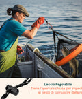 Rete da Pesca Portatile 75 cm in PP Resistente con Sistema Anti-Fuga