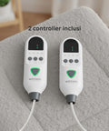 Coperta Elettrica Riscaldata Coprimaterasso in Lana Sintetica - Timer e 9 Temperature