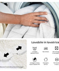Coperta Elettrica Riscaldata Coprimaterasso in Lana Sintetica - Timer e 9 Temperature