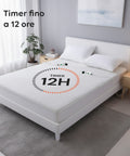 Coperta Elettrica Riscaldata Coprimaterasso in Lana Sintetica - Timer e 9 Temperature