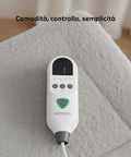 Coperta Elettrica Riscaldata Coprimaterasso in Lana Sintetica - Timer e 9 Temperature