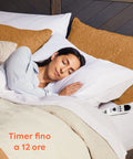 Coperta Elettrica Riscaldata Coprimaterasso in Lana Sintetica - Timer e 9 Temperature