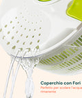 Centrifuga per Insalata con Manovella, Ciotola Trasparente e Cestello da 4 Litri