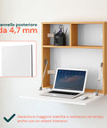 Scrivania da Parete con Ripiano Ribaltabile e 2 Scaffali Integrati 63x15x63cm