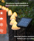 Luci Solari a Fungo da Esterno – Set 12 Segnapasso con Pannello Solare e LED Caldi