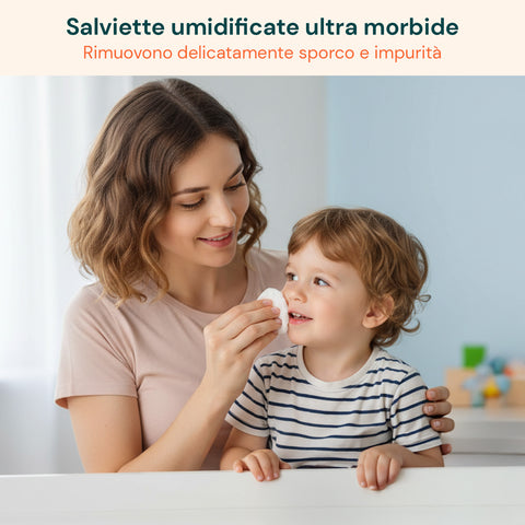 Salviette Neonato al Talco – 216 /1 296 Pz con Crema Dermolenitiva