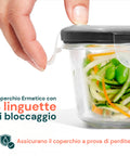 Kit 16 Contenitori Alimentari per Frigo e Dispensa– Chiusura a Scatto Sicura