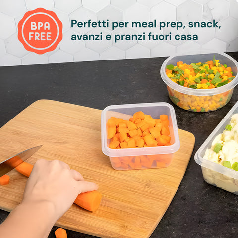 Kit 16 Contenitori Alimentari per Frigo e Dispensa– Chiusura a Scatto Sicura