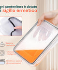 Kit 16 Contenitori Alimentari per Frigo e Dispensa– Chiusura a Scatto Sicura