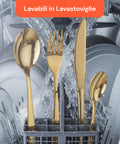 Posate Sibilla – Set da 16 in Acciaio Inox Oro Lucido Elegante