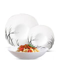 Servizio tavola 18 piatti quadrati in porcellana con decorazione Gracilis elegante, completo per 6 persone con design moderno