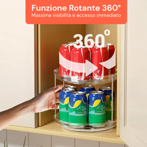 Set 2 Organizer Rotanti 360° Impermeabili 2 Livelli per Cosmetici e Bagno
