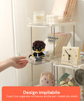Set da 2 Organizer Multiuso con 2 Ripiani Impilabili per Cucina, Bagno, Living