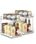 Set da 2 Organizer Multiuso con 2 Ripiani Impilabili per Cucina, Bagno, Living