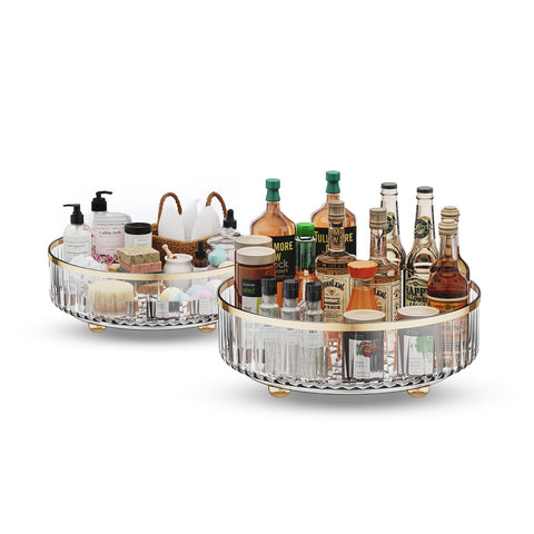 Plateaux tournants pour cosmétiques et cuisine – Lot de 2, imperméables