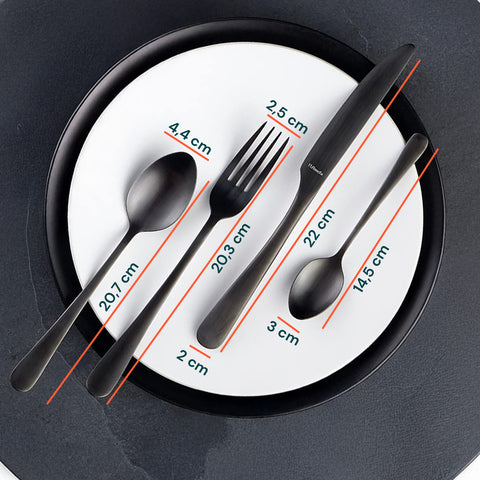 Posate Sibilla – Set da 24 in Acciaio Inox Satinato Nero Elegante
