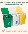 Set 3 Pattumiere Per Raccolta Differenziata