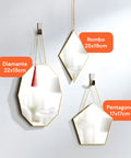 Set Specchi Moderni con Cornice in Ferro – Diamante, Rombo e Pentagono
