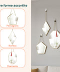 Set Specchi Moderni con Cornice in Ferro – Diamante, Rombo e Pentagono