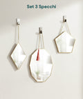 Set Specchi Moderni con Cornice in Ferro – Diamante, Rombo e Pentagono
