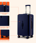 Valigie Trolley Blu 55-66-76 cm in ABS con Doppie Ruote Girevoli