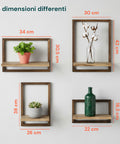 Set 4 Mensole a Muro in Legno Diverse Misure – Design Moderno e Resistente