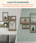 Set 4 Mensole a Muro in Legno Diverse Misure – Design Moderno e Resistente