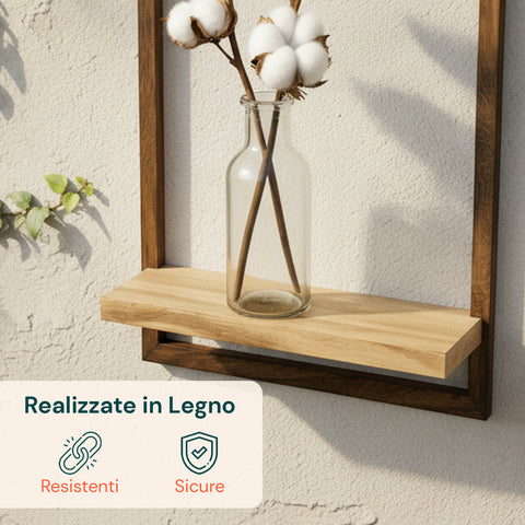 Set 4 Mensole a Muro in Legno Diverse Misure – Design Moderno e Resistente