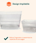 Set 4 Contenitori Trasparenti con Manici – Impilabili e Resistenti